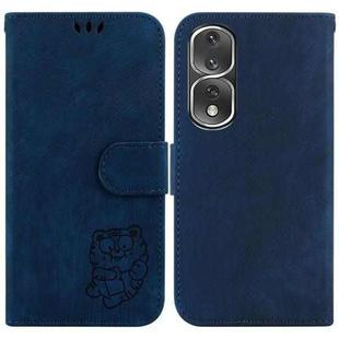 For Honor 80 Pro Little Tiger Embossed Leather Phone Case(Dark Blue)