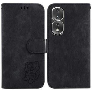 For Honor 80 Pro Little Tiger Embossed Leather Phone Case(Black)