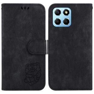 For Honor X8 5G Little Tiger Embossed Leather Phone Case(Black)
