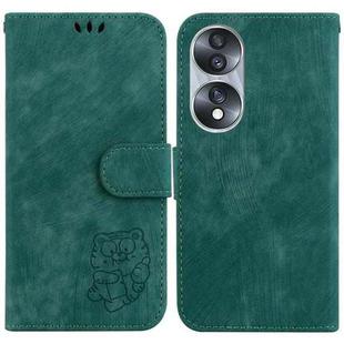 For Honor 70 Little Tiger Embossed Leather Phone Case(Green)