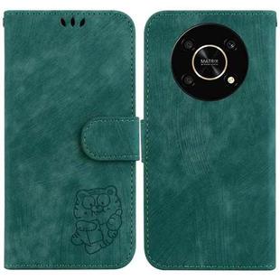 For Honor X9 Little Tiger Embossed Leather Phone Case(Green)