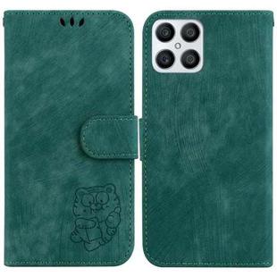 For Honor X8 Little Tiger Embossed Leather Phone Case(Green)