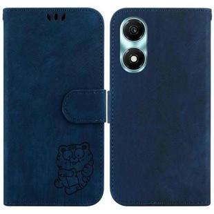 For Honor X5 Plus / Play 40C Little Tiger Embossed Leather Phone Case(Dark Blue)