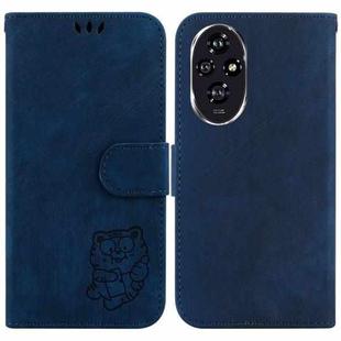 For Honor 200 Little Tiger Embossed Leather Phone Case(Dark Blue)