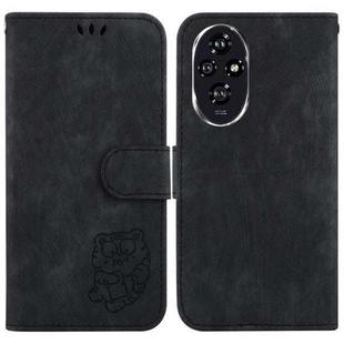 For Honor 200 Little Tiger Embossed Leather Phone Case(Black)