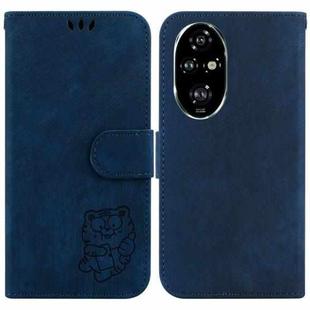 For Honor 200 Pro Little Tiger Embossed Leather Phone Case(Dark Blue)