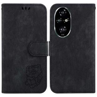 For Honor 200 Pro Little Tiger Embossed Leather Phone Case(Black)