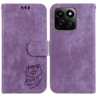 For Honor Play 60 Plus Little Tiger Embossed Leather Phone Case(Purple)