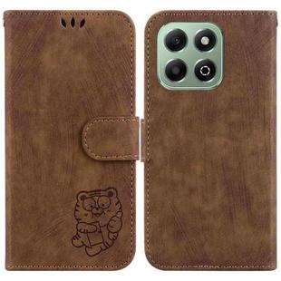 For Honor X6b Little Tiger Embossed Leather Phone Case(Brown)