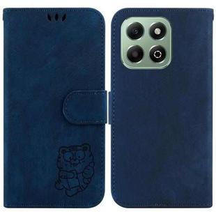 For Honor X6b Little Tiger Embossed Leather Phone Case(Dark Blue)