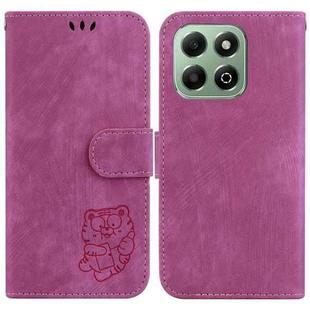 For Honor X6b Little Tiger Embossed Leather Phone Case(Rose Red)