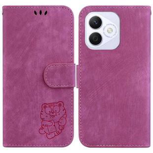 For Honor X60i Little Tiger Embossed Leather Phone Case(Rose Red)