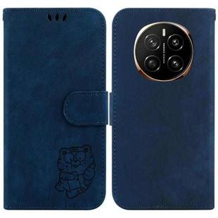 For Honor Magic7 Little Tiger Embossed Leather Phone Case(Dark Blue)