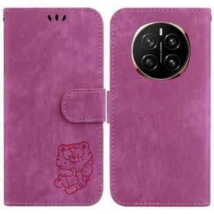 For Honor Magic7 Little Tiger Embossed Leather Phone Case(Rose Red)