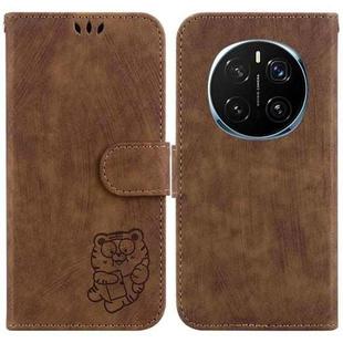 For Honor Magic7 Pro Little Tiger Embossed Leather Phone Case(Brown)