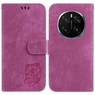 For Honor Magic7 Pro Little Tiger Embossed Leather Phone Case(Rose Red)