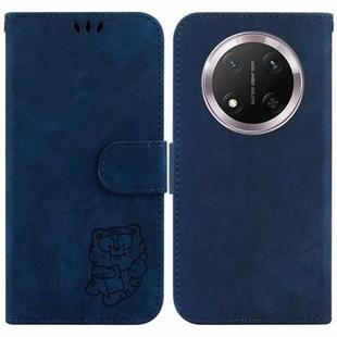 For Honor X9c Little Tiger Embossed Leather Phone Case(Dark Blue)