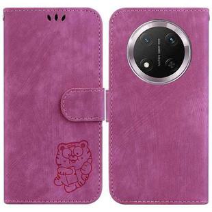 For Honor X9c Little Tiger Embossed Leather Phone Case(Rose Red)