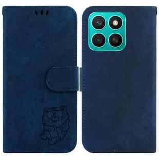 For Honor X8c 4G Little Tiger Embossed Leather Phone Case(Dark Blue)