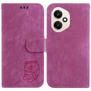 For Honor 400 Global 156.5mm Little Tiger Embossed Leather Phone Case(Rose Red)