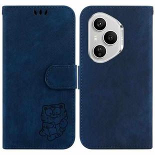 For Honor 400 Pro Global 160.8mm Little Tiger Embossed Leather Phone Case(Dark Blue)