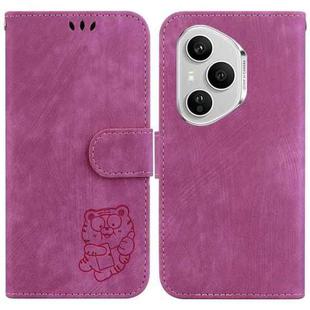 For Honor 400 Pro Global 160.8mm Little Tiger Embossed Leather Phone Case(Rose Red)
