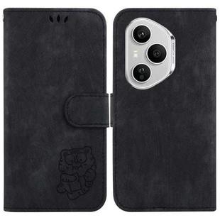 For Honor 400 Pro Global 160.8mm Little Tiger Embossed Leather Phone Case(Black)