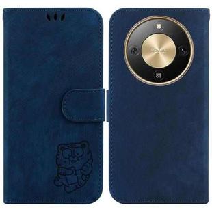 For Honor X70 5G Little Tiger Embossed Leather Phone Case(Dark Blue)