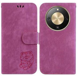 For Honor X70 5G Little Tiger Embossed Leather Phone Case(Rose Red)