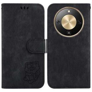 For Honor X70 5G Little Tiger Embossed Leather Phone Case(Black)