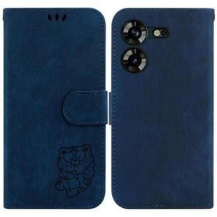 For Tecno Pova 5 Little Tiger Embossed Leather Phone Case(Dark Blue)