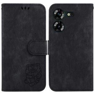 For Tecno Pova 5 Little Tiger Embossed Leather Phone Case(Black)