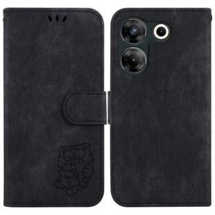 For Tecno Camon 20 Pro 5G Little Tiger Embossed Leather Phone Case(Black)