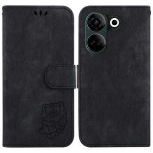 For Tecno Camon 20 Pro 4G / 20 Little Tiger Embossed Leather Phone Case(Black)