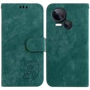 For Tecno Spark 10 5G Little Tiger Embossed Leather Phone Case(Green)