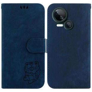 For Tecno Spark 10 5G Little Tiger Embossed Leather Phone Case(Dark Blue)