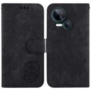 For Tecno Spark 10 5G Little Tiger Embossed Leather Phone Case(Black)