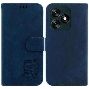 For Tecno Spark 10 4G / 10C Little Tiger Embossed Leather Phone Case(Dark Blue)