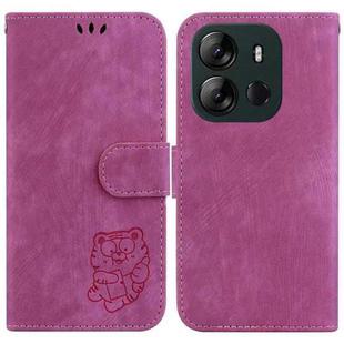 For Tecno Spark GO 2023 /Pop 7 Pro Little Tiger Embossed Leather Phone Case(Rose Red)