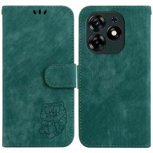 For Tecno Spark 10 Pro Little Tiger Embossed Leather Phone Case(Green)