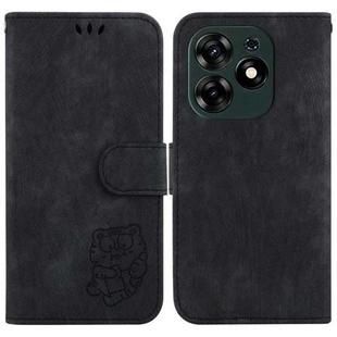 For Tecno Spark 10 Pro Little Tiger Embossed Leather Phone Case(Black)