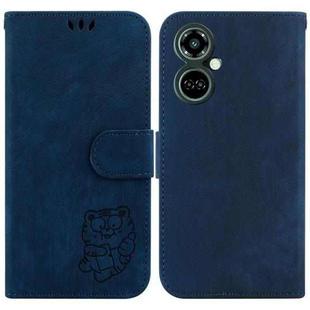 For Tecno Camon 19 Pro 5G Little Tiger Embossed Leather Phone Case(Dark Blue)