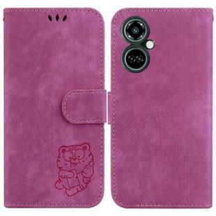 For Tecno Camon 19 Pro 5G Little Tiger Embossed Leather Phone Case(Rose Red)