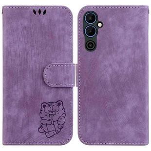 For Tecno Pova Neo 2 Little Tiger Embossed Leather Phone Case(Purple)