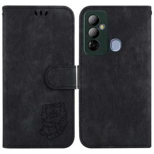 For Tecno Pop 6 Go Little Tiger Embossed Leather Phone Case(Black)