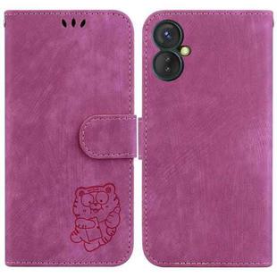For Tecno Spark 9 Pro / 9T Little Tiger Embossed Leather Phone Case(Rose Red)