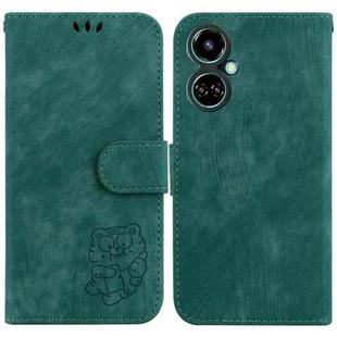 For Tecno Camon 19 Little Tiger Embossed Leather Phone Case(Green)