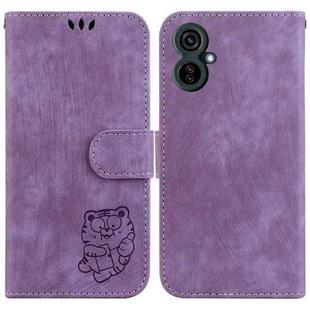 For Tecno Camon 19 Neo Little Tiger Embossed Leather Phone Case(Purple)