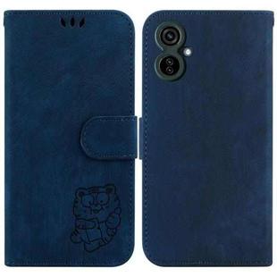 For Tecno Camon 19 Neo Little Tiger Embossed Leather Phone Case(Dark Blue)