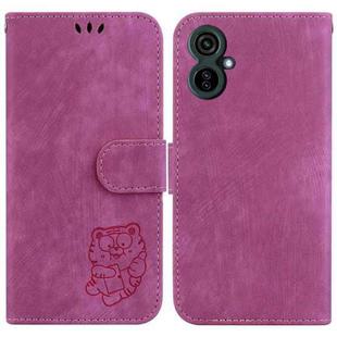 For Tecno Camon 19 Neo Little Tiger Embossed Leather Phone Case(Rose Red)